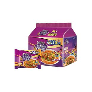 康师傅方便面经典袋老坛酸菜牛肉面117g*5袋装泡面速食面即食面