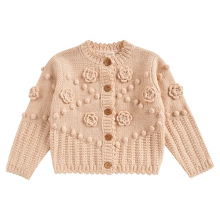 3件5折Little法国louise misha FW25儿童针织外套连帽斗篷打底裤