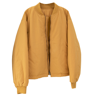 短款立领棒球服棉衣女独特好看黄色小个子棉服保暖夹棉外套夹克