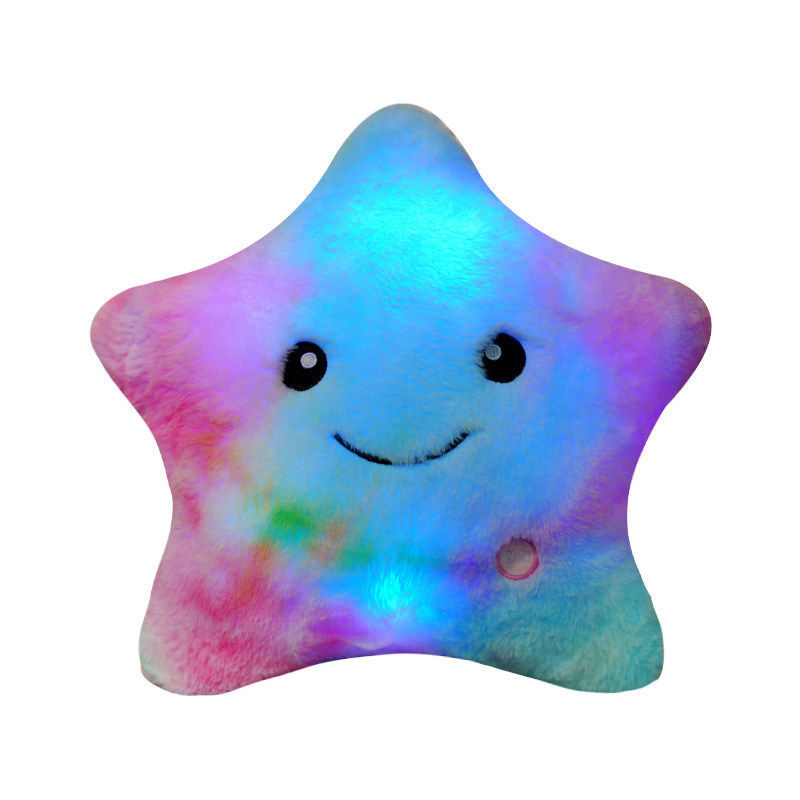 七彩夜光星星抱枕创意