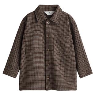 HM儿童童装男童衬衫春季千鸟格大廓形外套衬衣1305341