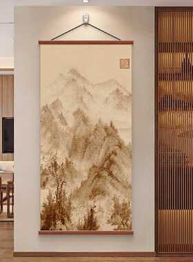 宋氏美学茶室书房办公室装饰画过道走廊玄关挂画客厅正对门山水画