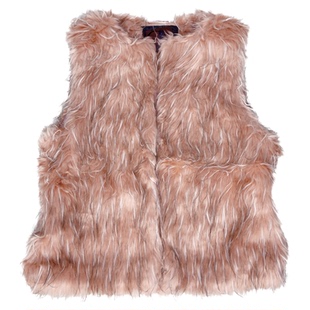 日系古早早韩Y2K千禧轻亚仿貉子毛毛毛马甲外套