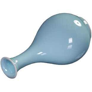 廷怀窑旗舰店仿古天青色汝窑花瓶插花陶瓷客厅摆件高级感中式复古