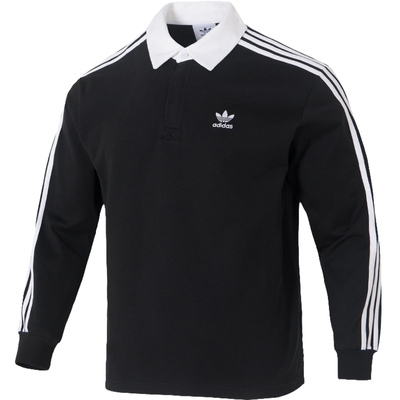 阿迪三叶草男子长袖POLO衫