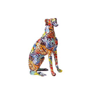 出口欧美现代别墅客厅电镀意大利灵缇格力猎犬坐式落地品质摆件