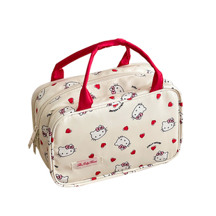 可爱分区手提化妆包女2025新款大容量便携式旅行防水洗漱包收纳袋