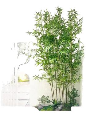 新中式仿真竹子造景装饰室
