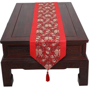 艺必旭中式田园桌旗桌布茶几布床旗柜旗桌垫长餐桌布欧式布艺定制