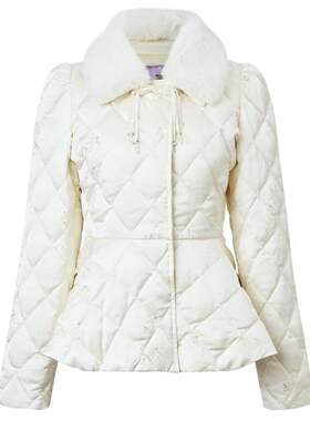 【奥莱】MAXRIENY贵雅新中式羽绒服修身女大毛领亮片