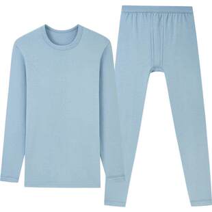 三枪保暖内衣男100%纯棉抗静电圆领半高领中厚秋衣秋裤套装全棉