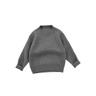 男童冬季洋气半高领针织打底衫男宝宝加绒加厚保暖毛衣婴幼儿上衣