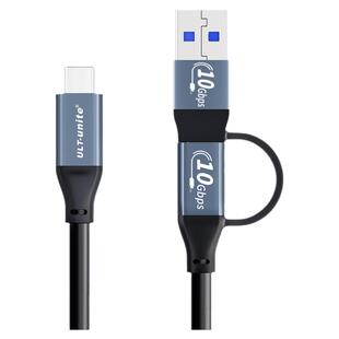 ULT-unite USB/Type-C二合一全功能数据线PD100W快充电4k投屏10Gbps公对公usb3.2Gen2笔记本连移动硬盘显示器