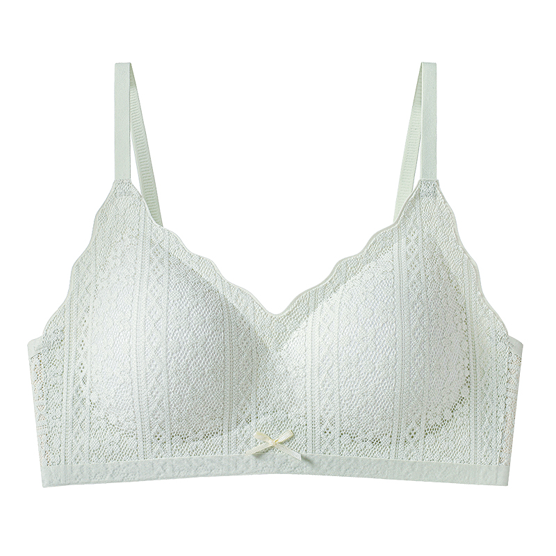 都市丽人裸感无痕内衣女士小胸聚拢收副乳防下垂软支撑蕾丝文胸罩