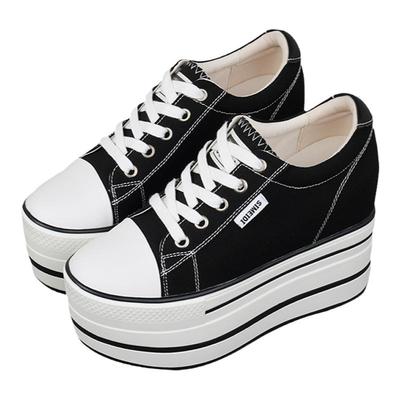 12公分内增高女鞋帆布厚底松糕鞋
