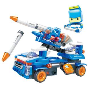 布鲁可大颗粒拼插积木遥控导弹车百变益智儿童积木车玩具