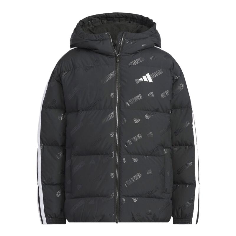 adidas阿迪达斯男大童运动训练休闲保暖连帽羽绒服外套KC5919