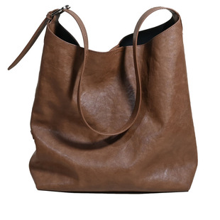 秋冬慵懒风女包软皮2025新款大容量水桶托特包通勤单肩斜挎包hobo