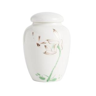 女士陶瓷茶叶罐小号一两装香粉密封存储罐子普洱红茶绿茶空包装盒