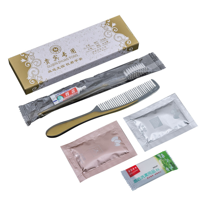 酒店用品六合一牙具套装宾馆一次性牙刷牙膏民宿旅店洗漱六合一
