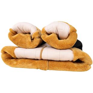 冬季特厚驼绒棉裤男加肥高腰修身滑面加绒加厚羊毛保暖裤女中老年