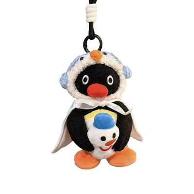 正版pingu企鹅包包挂件可爱滑雪秋冬日卡通毛绒公仔玩偶挂饰礼物