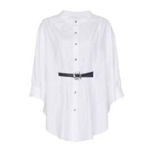 婉甸2025夏季新品月白色中袖衬衫1242S05RS1YX