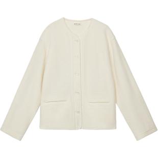 素然ZUCZUG 4M36 冬季女士淡人休闲缩绒羊毛针织布圆领夹克