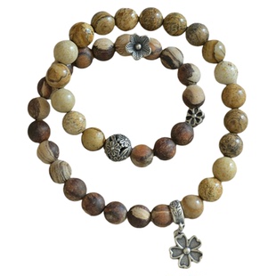 花花草草印尼花果香贡木图画石手链木手串三七老银自然艺术风情侣