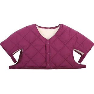 羊毛护肩中老年皮毛一体护颈膀加厚保暖护肩睡觉男女冬季羊绒坎肩