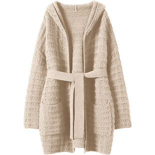 隆重推荐!这件入手真是选对了~纯羊绒时尚连帽开衫加厚毛衣外套