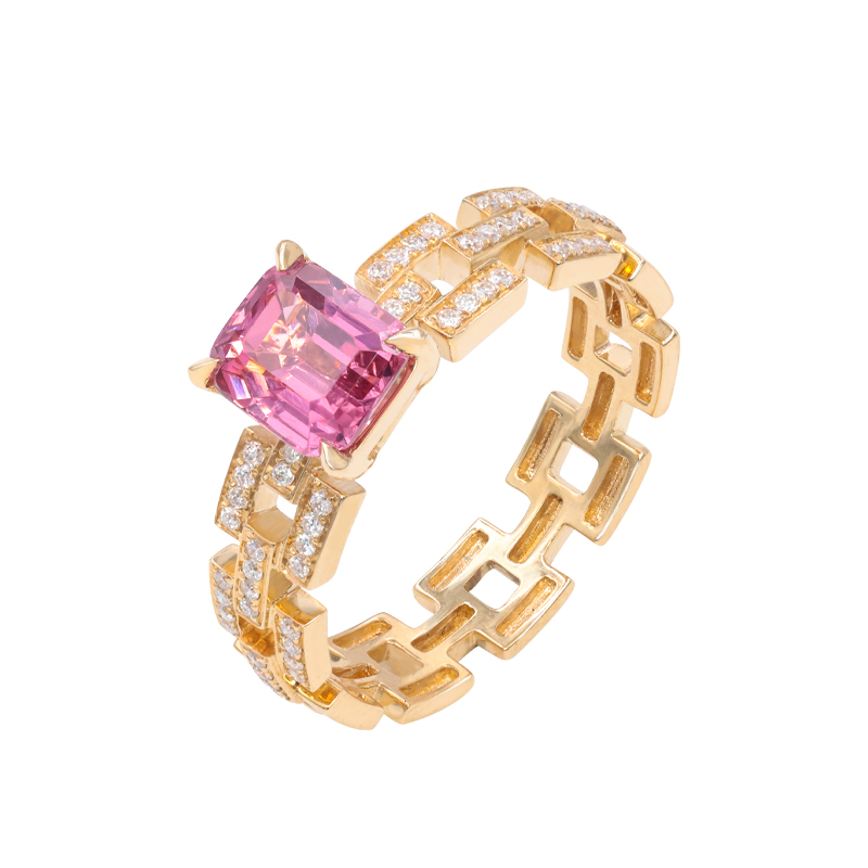 【一周不重样3】金属尖晶石戒指女彩宝宝石戒指18K金戒指金珠宝C6