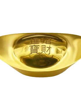 纯铜金条工艺品实心铜元宝金元宝家用办公室家居客厅饰品摆件复古