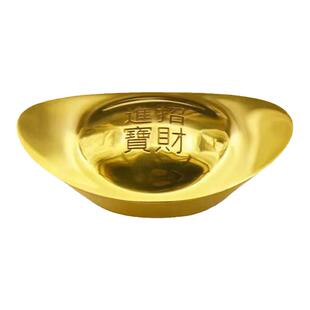 纯铜金条工艺品实心铜元宝金元宝家用办公室家居客厅饰品摆件复古