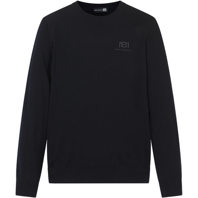 BM男士秋冬季羊毛羊绒衫纯色套头