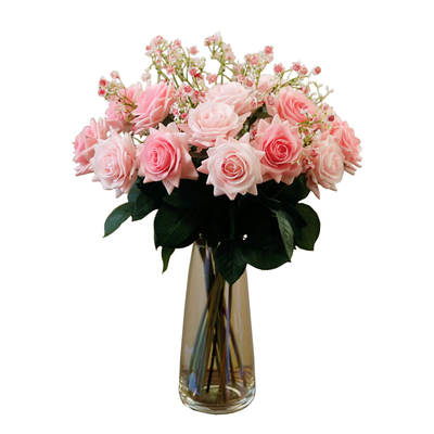 手感保湿玫瑰仿真花客厅餐桌摆件