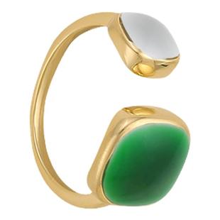 贝母宝石开口戒指女ins潮轻奢小众设计食指戒时尚个性高级感指环