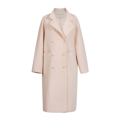 HeyDress复古圈圈呢立领羊毛大衣