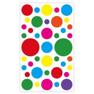 彩色圆点贴纸幼儿园奖励五角星贴纸颜色可手写空白分类标记标签手账素材圆形礼物封口贴装饰铜版纸不干胶标签