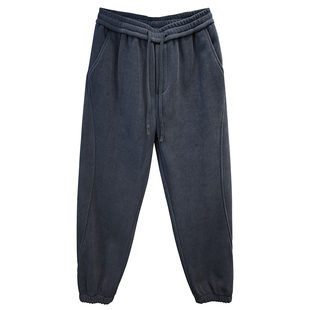 480g重磅软糯细腻束脚卫裤男士冬季加绒加厚休闲裤宽松运动裤子男