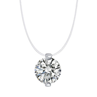 明星同款 Pt950铂金镶培育钻人鱼之泪项链锁骨链璀璨精致生日礼物