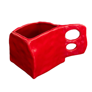 Click家居手捏感方形陶瓷咖啡杯不规则马克杯创意水杯小众设计