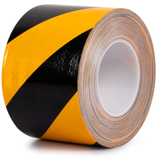 强烈反光高反光警示胶带黑黄红白高亮斜纹贴条纸夜间交通安全标识防撞反光膜