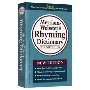 韦氏韵律字典 Merriam Websters Rhyming Dictionary 韵律与押韵词 英文版韦氏英英词典 英文原版工具书