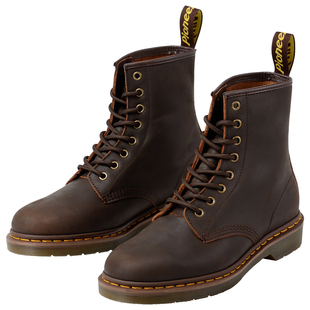 先锋之翼 1460疯马皮8孔棕色复古美式马丁靴男牛皮固特异靴子女