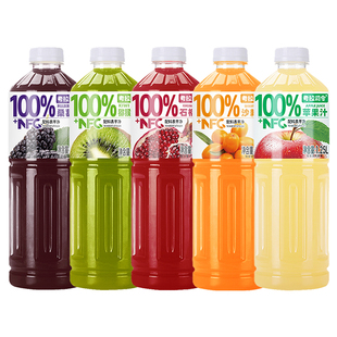 100%NFC凤梨荔枝石榴沙棘汁1.25L*2大瓶春节好礼果汁梨汁山楂汁