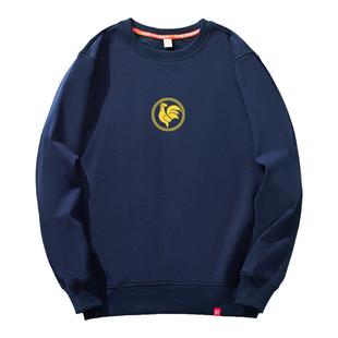 法国公鸡春秋季薄款中山卫衣男潮牌痞帅外套套头纯棉圆领宽松上衣