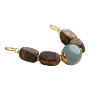 莺歌绿奇楠沉香随形长方珠翡翠万能延长链手链项链中式复古