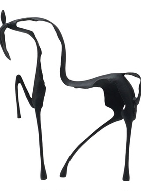 新中式红色抽象雕塑摆件