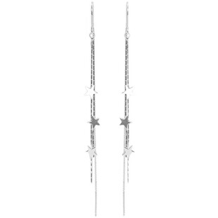 s925银针星星耳线长款流苏耳环女新款潮优雅时尚甜美气质耳链百搭